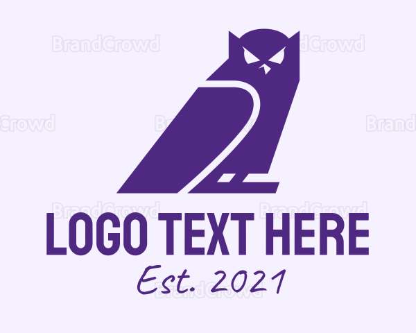 Purple Owl Silhouette Logo