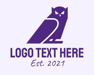 Barn Owl - Purple Owl Silhouette logo design