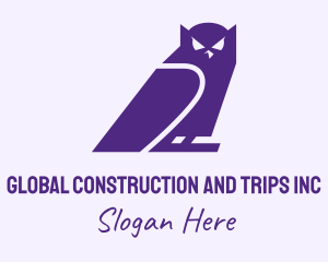 Purple Owl Silhouette  Logo