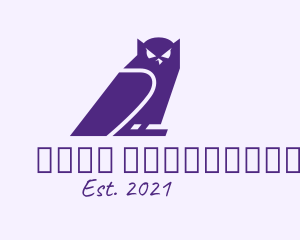 Owl - Purple Owl Silhouette logo design