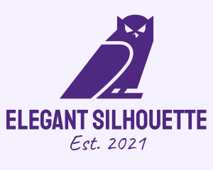 Purple Owl Silhouette  logo design