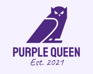 Purple Owl Silhouette  logo design