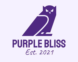 Purple Owl Silhouette  logo design