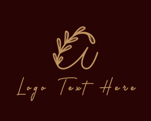 Gold - Vine Letter A logo design