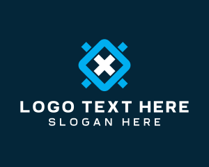 Telecom - Tech Gaming Letter X logo design