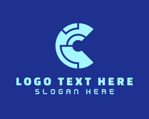 Web - Blue Tech Letter C logo design