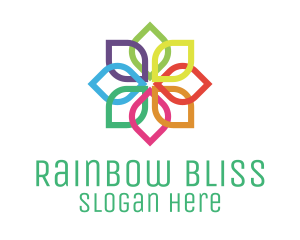 Rainbow Flower Spa logo design