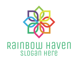 Rainbow Flower Spa logo design