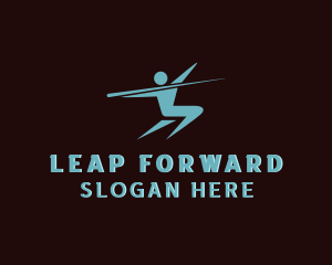 Leap - Javelin Thrower Athlete logo design