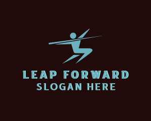 Jump - Javelin Thrower Athlete logo design