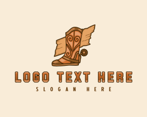 Country Style - Western Cowboy Boots logo design