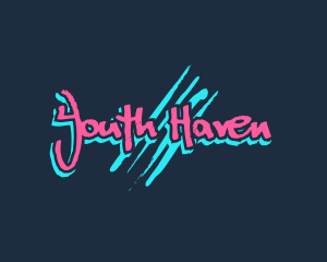 Teenager - Graffiti Neon Paint logo design