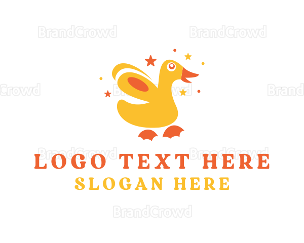 Playful Duckling Bird Logo