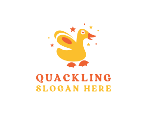 Playful Duckling Bird logo design