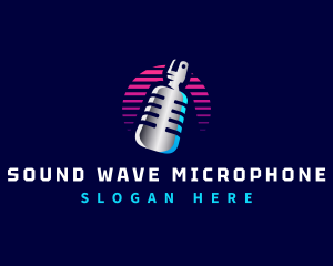 Retro Microphone Podcast logo design