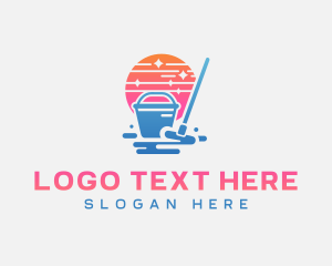 Clean - Mop Bucket Cleaning logo design
