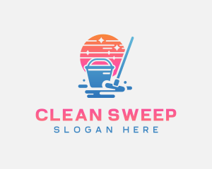 Mop - Mop Bucket Cleaning logo design