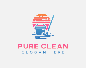 Mop Bucket Cleaning logo design