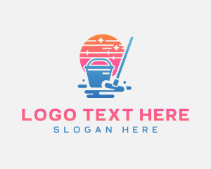 Bucket - Mop Bucket Cleaning logo design