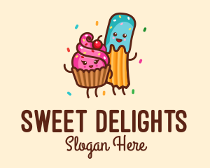 Dessert - Birthday Cupcake Churro Dessert logo design