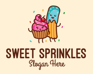 Sprinkles - Birthday Cupcake Churro Dessert logo design
