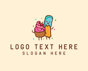 Illustration - Birthday Cupcake Churro logo design