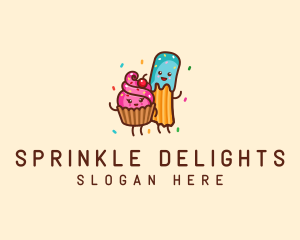 Birthday Cupcake Churro logo design