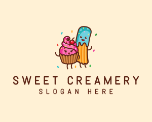 Birthday Cupcake Churro logo design