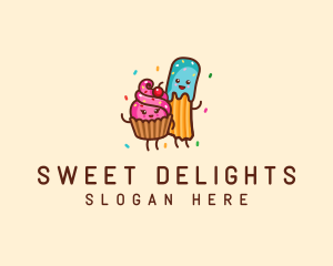 Birthday Cupcake Churro logo design