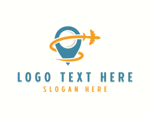 Traveler - Airplane Travel Location Pin logo design
