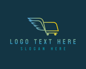 Shipping - Shopping Cart Wings logo design