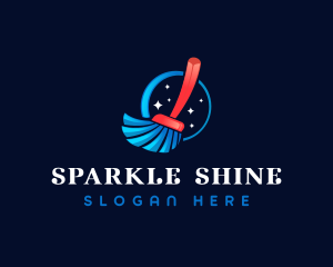 Cleaning Broom Sparkle logo design