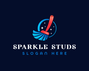 Cleaning Broom Sparkle logo design