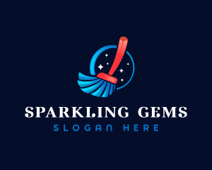 Cleaning Broom Sparkle logo design