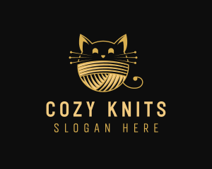 Crochet Yarn Kitten logo design