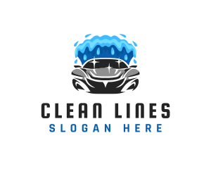 Car Wash Wave Splash logo design