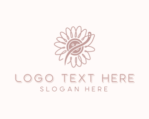 Button - Sunflower Handmade Sewing logo design