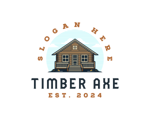 Wood Cabin Contractor logo design