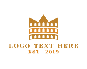 Orange Crown - Coliseum Crown Landmark logo design