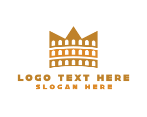 Gold - Coliseum Crown Landmark logo design