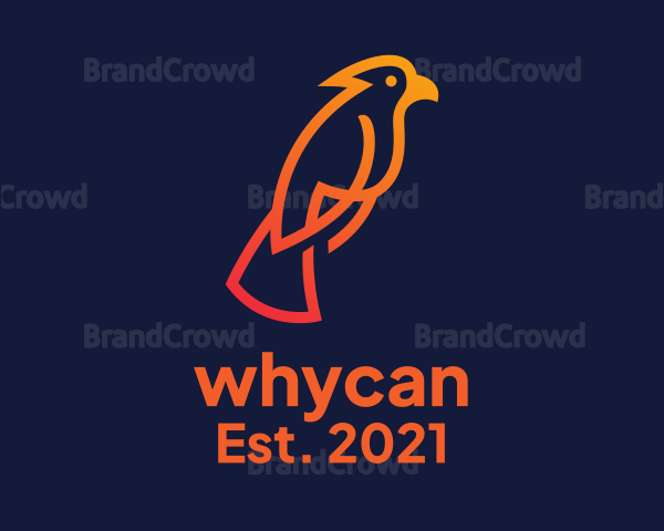 Minimalist Orange Cockatoo Logo