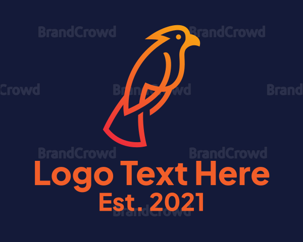 Minimalist Orange Cockatoo Logo