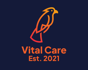 Birdwatcher - Minimalist Orange Cockatoo logo design