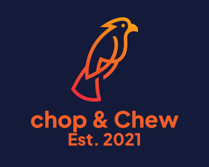 Tropical Bird - Minimalist Orange Cockatoo logo design