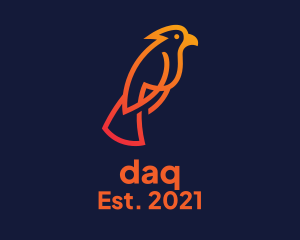 Red Parrot - Minimalist Orange Cockatoo logo design