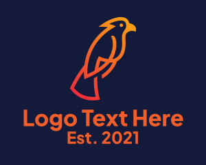 Parrot - Minimalist Orange Cockatoo logo design