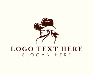 Farming - Cowgirl Fashion Hat logo design
