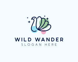 Wild Multicolor Peacock logo design