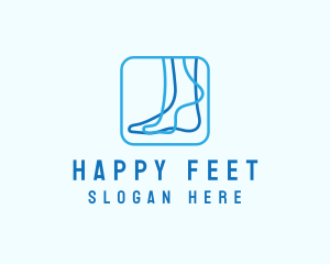 Feet - Blue Foot Reflexology logo design