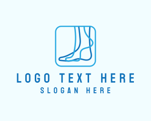 Podiatry - Blue Foot Reflexology logo design